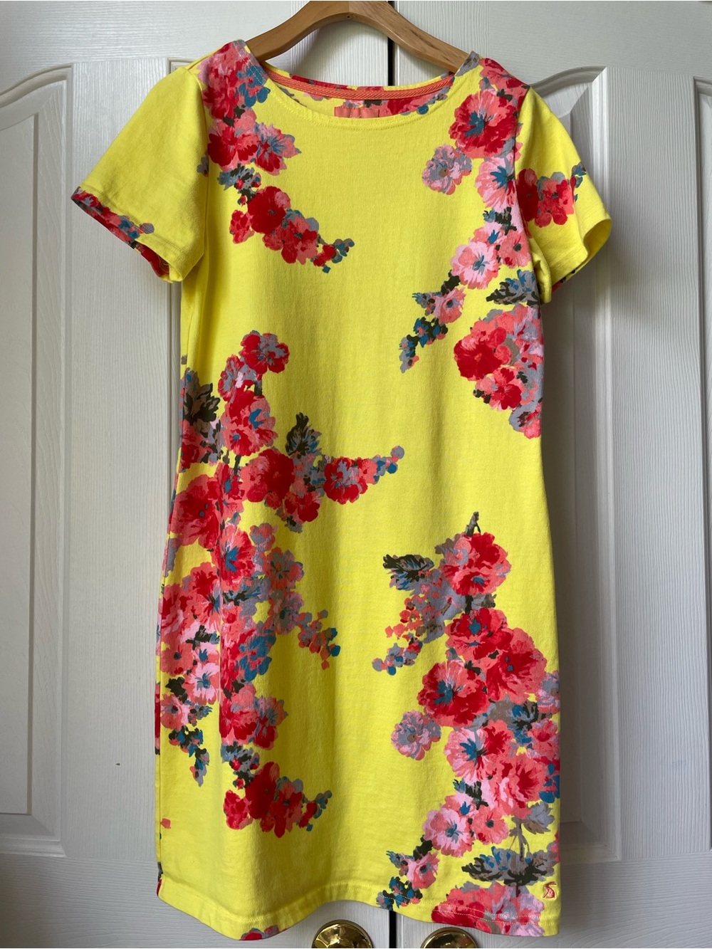 Joules Yellow Dress with Floral Print